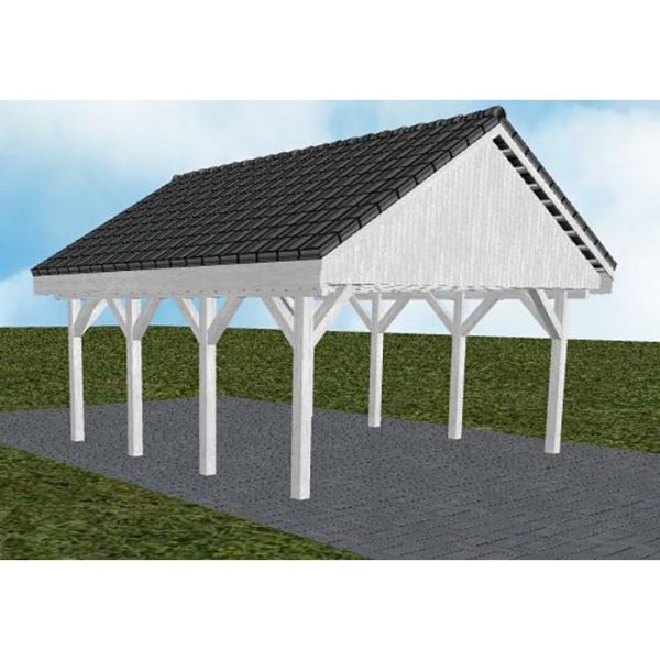 JODA Carport Minden KD Select Satteldach, incl. Pfannen und Rinne