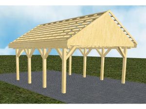 JODA Carport Minden KO Classic Satteldach, ohne Rinne, ohne Pfannen