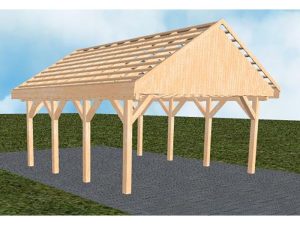 JODA Carport Minden KO Perfect Satteldach, ohne Rinne, ohne Pfannen