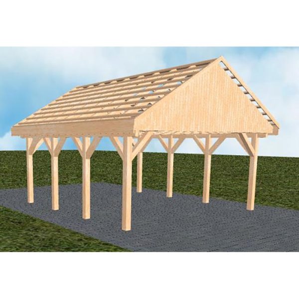 JODA Carport Minden KO Perfect Satteldach, ohne Rinne, ohne Pfannen