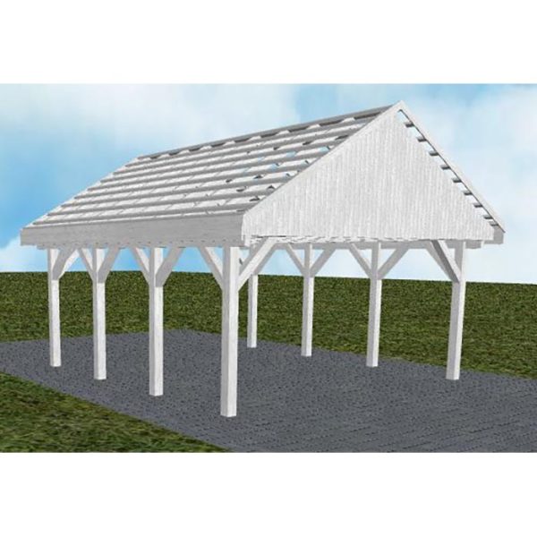 JODA Carport Minden KO Select Satteldach, ohne Rinne, ohne Pfannen