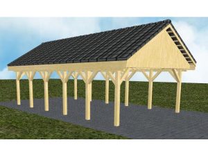 JODA Carport Minden LD Classic Satteldach, incl. Pfannen und Rinne
