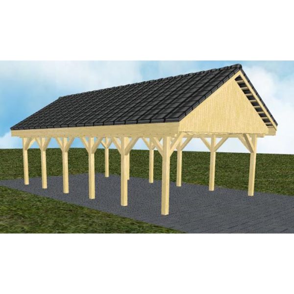 JODA Carport Minden LD Classic Satteldach, incl. Pfannen und Rinne