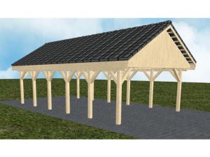 JODA Carport Minden LD Master Satteldach, incl. Pfannen und Rinne