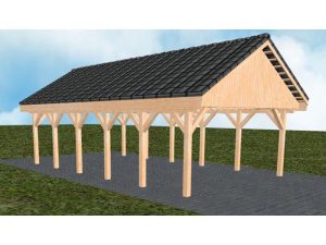 JODA Carport Minden LD Perfect Satteldach, incl. Pfannen und Rinne