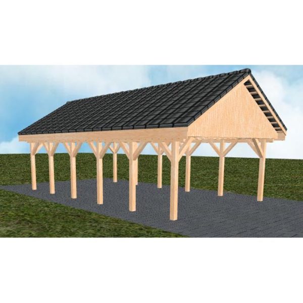 JODA Carport Minden LD Perfect Satteldach, incl. Pfannen und Rinne