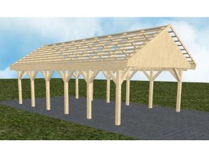 JODA Carport Minden LO Master Satteldach, ohne Rinne, ohne Pfannen