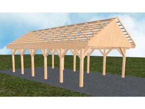 JODA Carport Minden LO Perfect Satteldach, ohne Rinne, ohne Pfannen