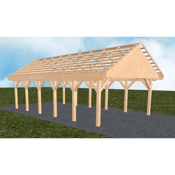 JODA Carport Minden LO Perfect Satteldach, ohne Rinne, ohne Pfannen