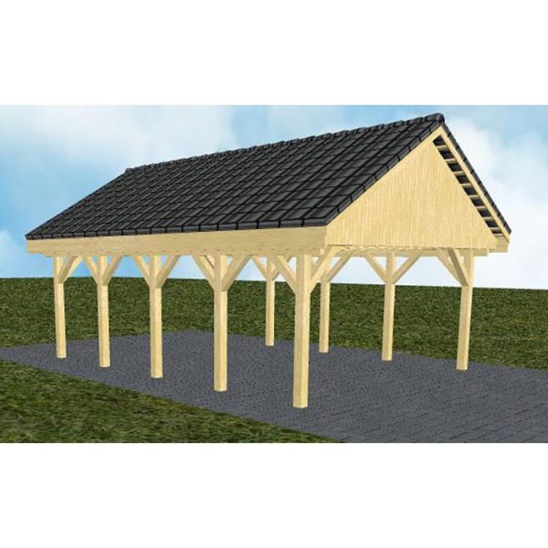 JODA Carport Minden MD Classic Satteldach, incl. Pfannen und Rinne