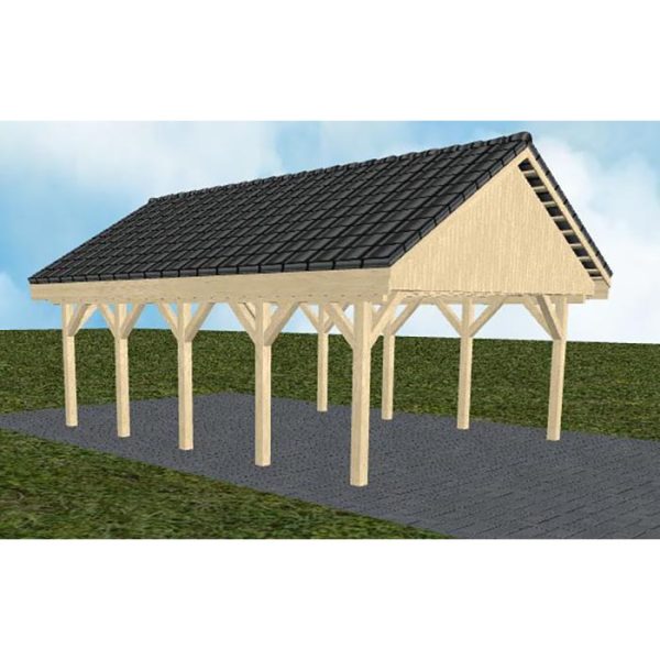 JODA Carport Minden MD Master Satteldach, incl. Pfannen und Rinne