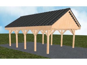 JODA Carport Minden MD Perfect Satteldach, incl. Pfannen und Rinne
