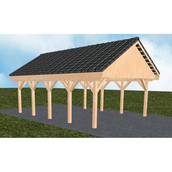 JODA Carport Minden MD Perfect Satteldach, incl. Pfannen und Rinne