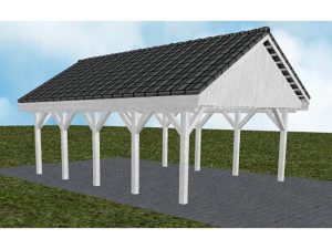 JODA Carport Minden MD Select Satteldach, incl. Pfannen und Rinne