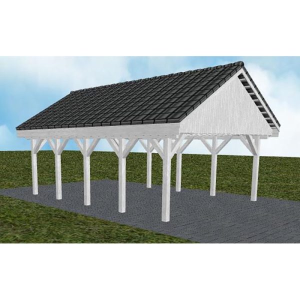 JODA Carport Minden MD Select Satteldach, incl. Pfannen und Rinne