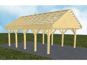 JODA Carport Minden MO Classic Satteldach, ohne Rinne, ohne Pfannen