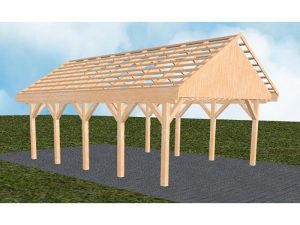 JODA Carport Minden MO Perfect Satteldach, ohne Rinne, ohne Pfannen