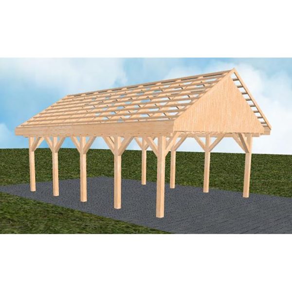 JODA Carport Minden MO Perfect Satteldach, ohne Rinne, ohne Pfannen