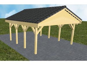 JODA Carport Walsrode KD Classic Satteldach, incl. Pfannen und Rinne