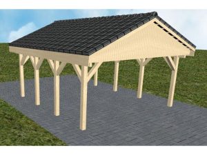 JODA Carport Walsrode KD Master Satteldach, incl. Pfannen und Rinne