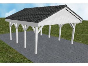 JODA Carport Walsrode KD Select Satteldach, incl. Pfannen und Rinne