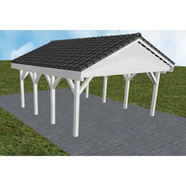 JODA Carport Walsrode KD Select Satteldach, incl. Pfannen und Rinne