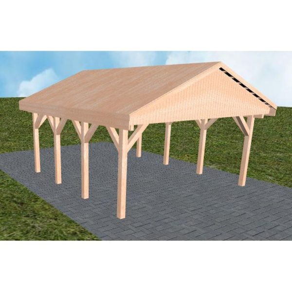 JODA Carport Walsrode KG Natur Satteldach, vorb.f. Gründach