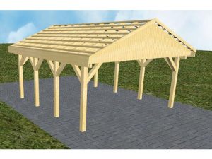 JODA Carport Walsrode KO Classic Satteldach, ohne Rinne, ohne Pfannen