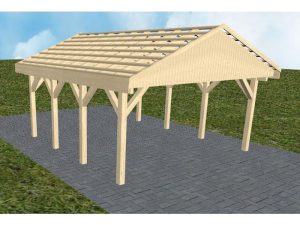 JODA Carport Walsrode KO Master Satteldach, ohne Rinne, ohne Pfannen