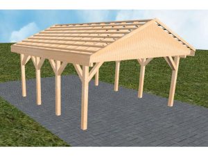 JODA Carport Walsrode KO Perfect Satteldach, ohne Rinne, ohne Pfannen