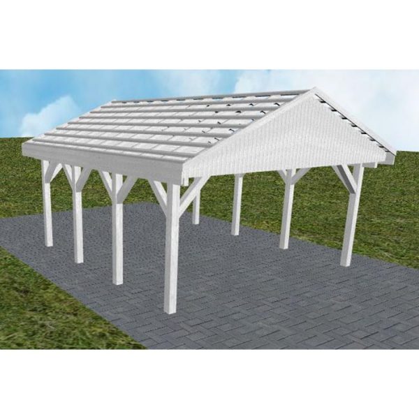 JODA Carport Walsrode KO Select Satteldach, ohne Rinne, ohne Pfannen