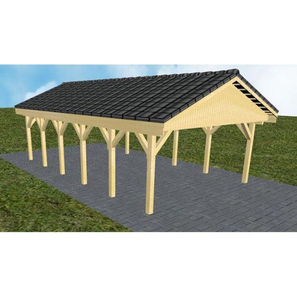 JODA Carport Walsrode LD Classic Satteldach, incl. Pfannen und Rinne