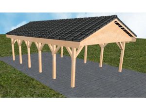 JODA Carport Walsrode LD Perfect Satteldach, incl. Pfannen und Rinne