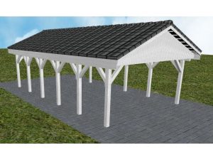 JODA Carport Walsrode LD Select Satteldach, incl. Pfannen und Rinne