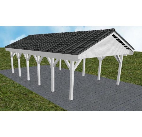 JODA Carport Walsrode LD Select Satteldach, incl. Pfannen und Rinne