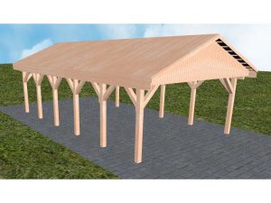 JODA Carport Walsrode LG Natur Satteldach, vorb.f. Gründach