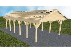 JODA Carport Walsrode LO Master Satteldach, ohne Rinne, ohne Pfannen