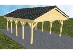 JODA Carport Walsrode MD Classic Satteldach, incl. Pfannen und Rinne