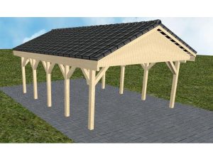 JODA Carport Walsrode MD Master Satteldach, incl. Pfannen und Rinne