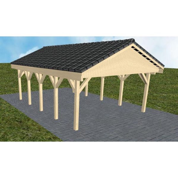 JODA Carport Walsrode MD Master Satteldach, incl. Pfannen und Rinne