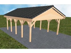 JODA Carport Walsrode MD Perfect Satteldach, incl. Pfannen und Rinne