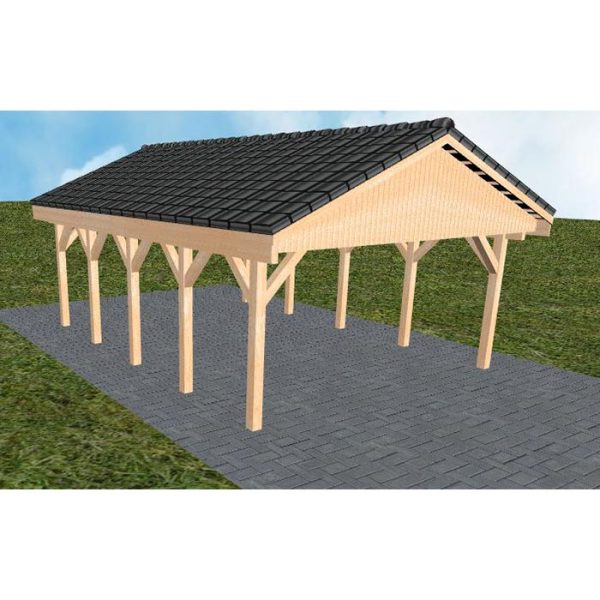 JODA Carport Walsrode MD Perfect Satteldach, incl. Pfannen und Rinne
