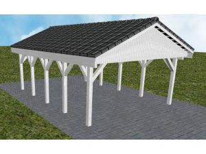 JODA Carport Walsrode MD Select Satteldach, incl. Pfannen und Rinne
