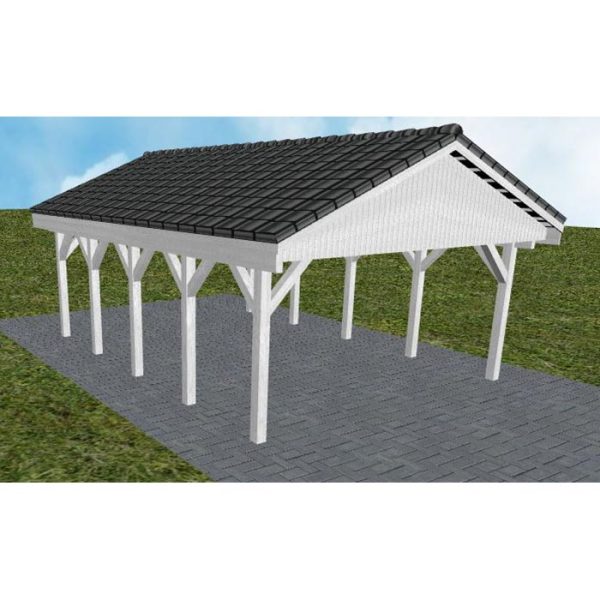 JODA Carport Walsrode MD Select Satteldach, incl. Pfannen und Rinne