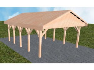 JODA Carport Walsrode MG Natur Satteldach, vorb.f. Gründach