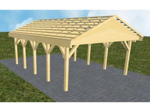 JODA Carport Walsrode MO Classic Satteldach, ohne Rinne, ohne Pfannen