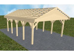 JODA Carport Walsrode MO Master Satteldach, ohne Rinne, ohne Pfannen