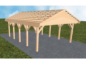 JODA Carport Walsrode MO Perfect Satteldach, ohne Rinne, ohne Pfannen