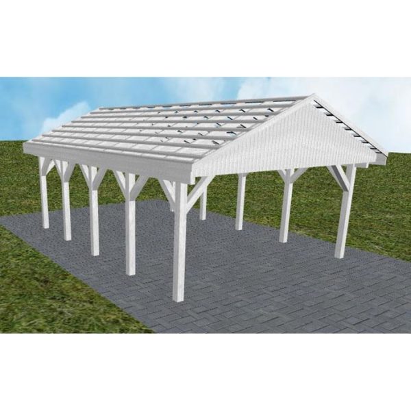 JODA Carport Walsrode MO Select Satteldach, ohne Rinne, ohne Pfannen