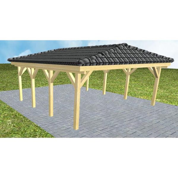 JODA Carport Keitum KD Classic incl. Pfannen und Rinne